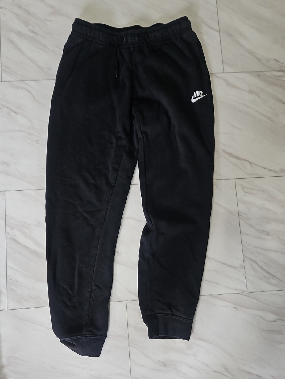 Nike Black Jogger Pants with White Swoosh